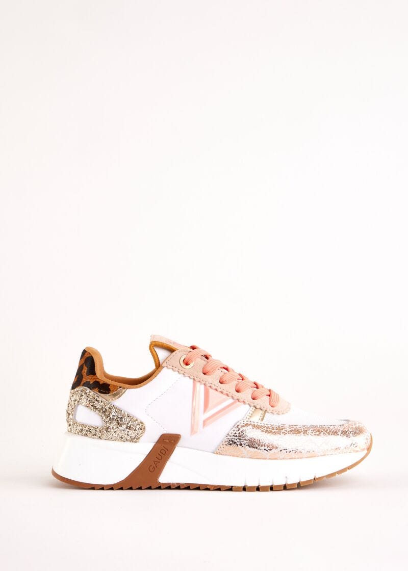 Baskets de running blanches en cuir