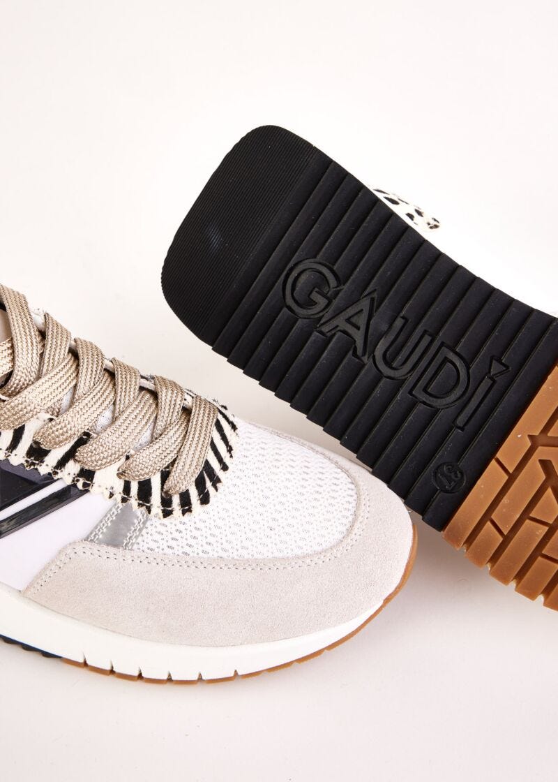 Baskets de running en cuir velours et nylon