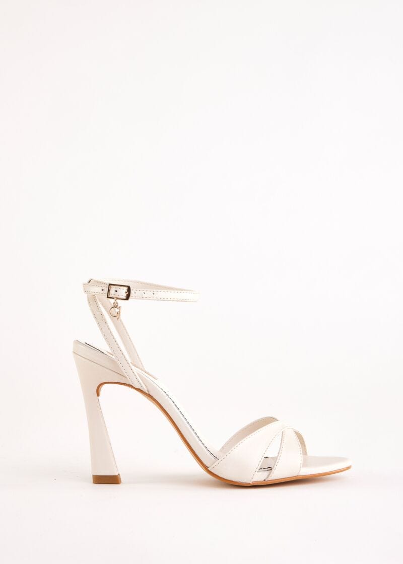 White leather sandals