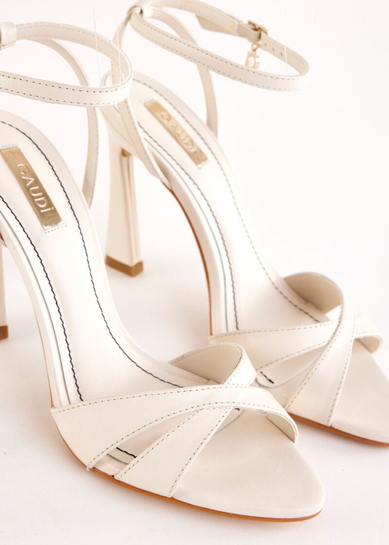 White leather sandals