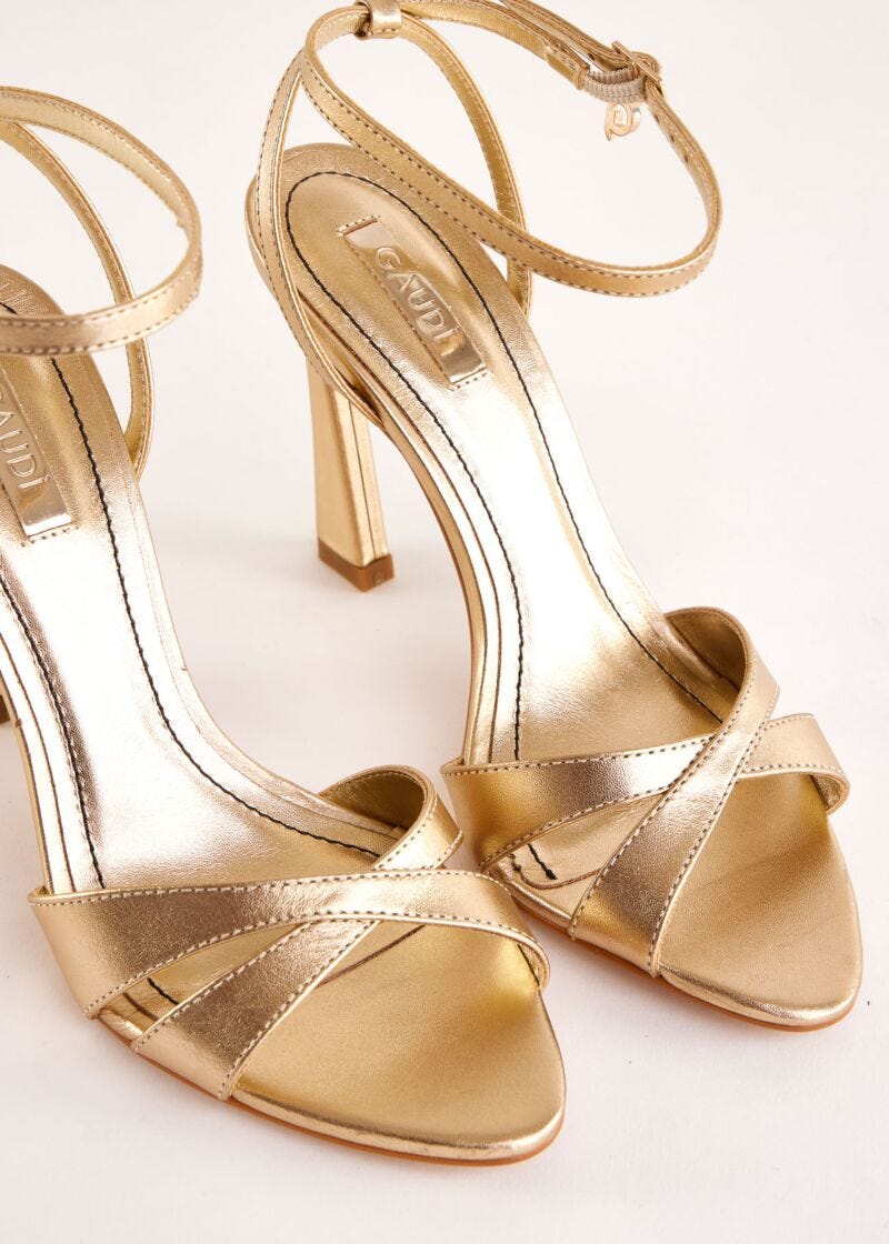 Laminated leather sandals