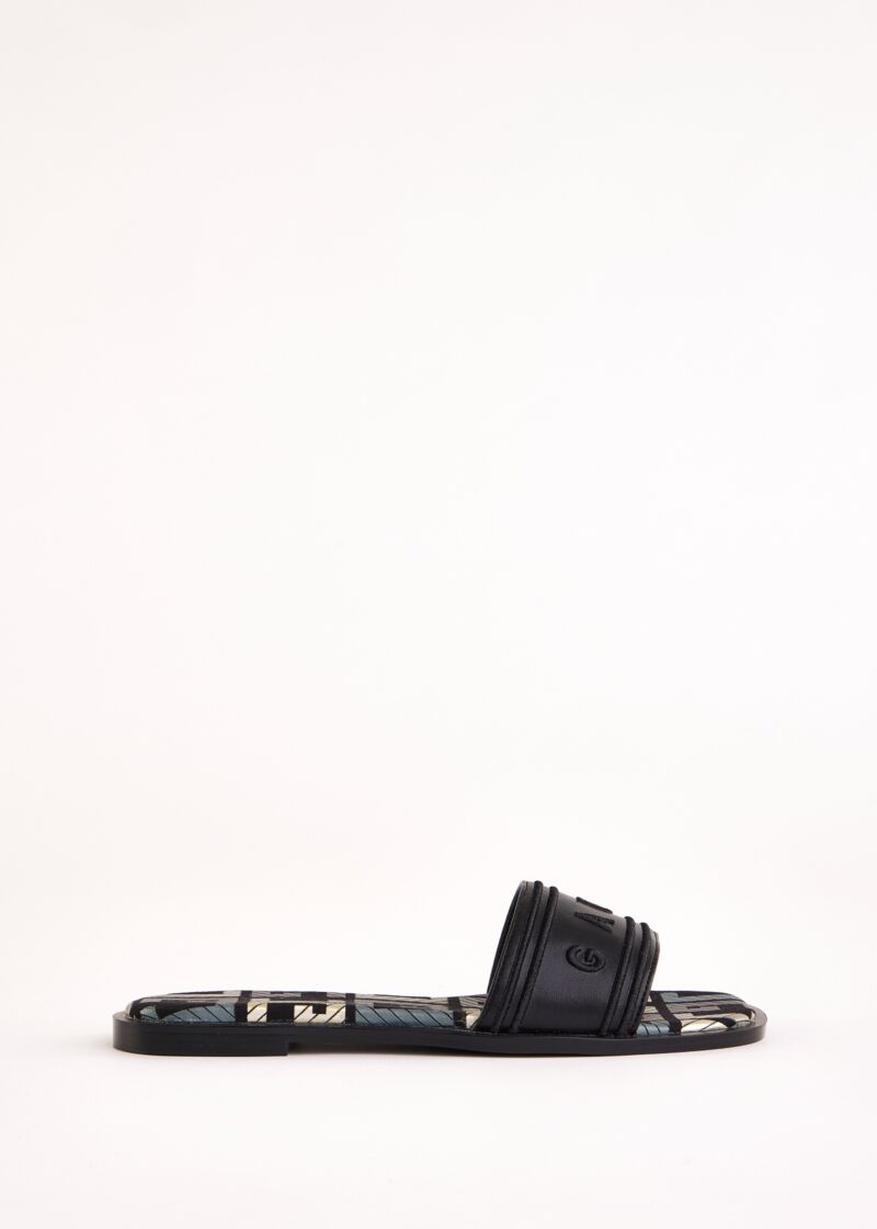 Mules noires en matière synthétique