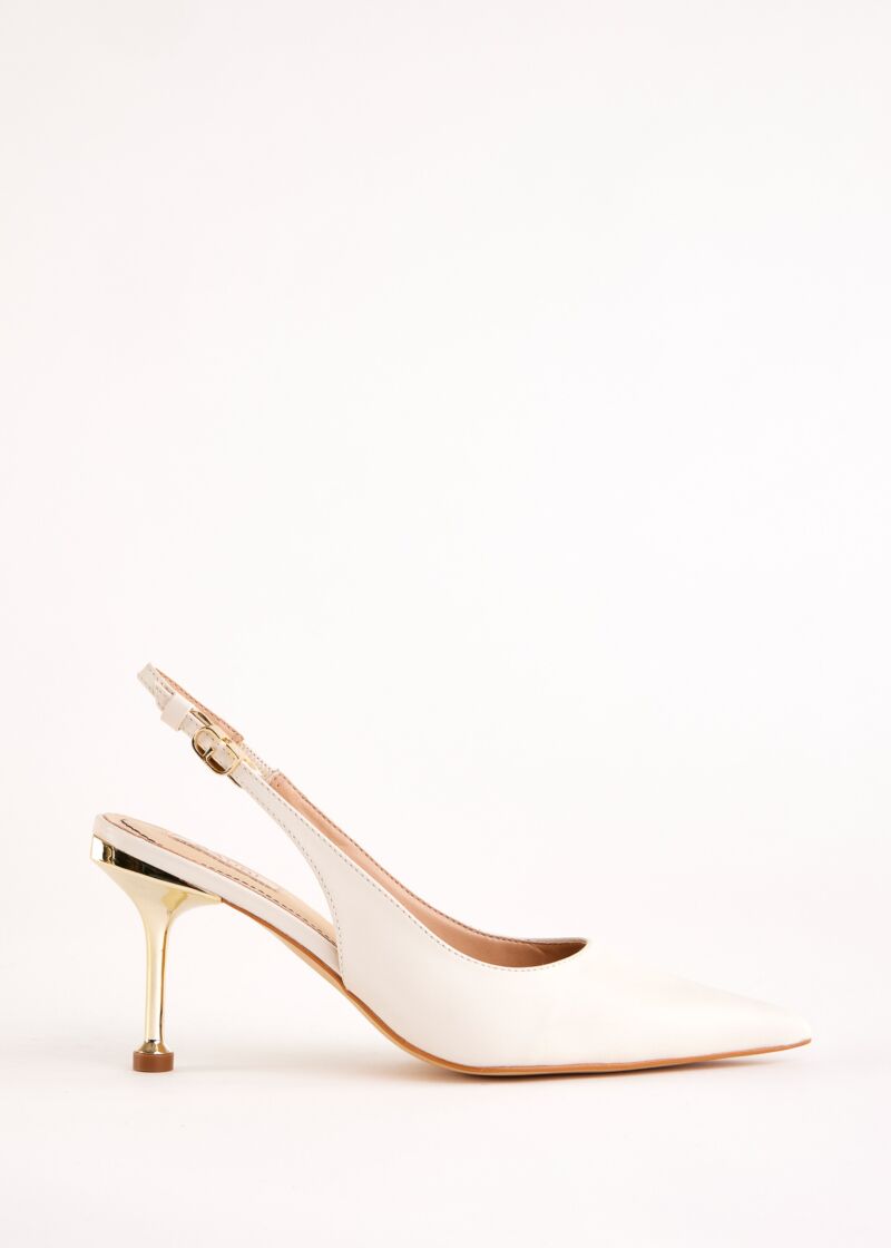 Slingbacks noires en cuir