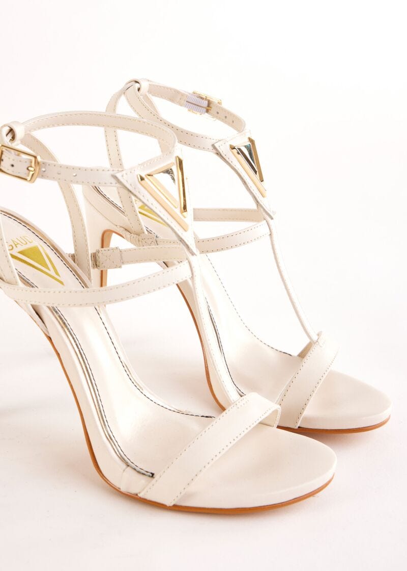 White leather sandals
