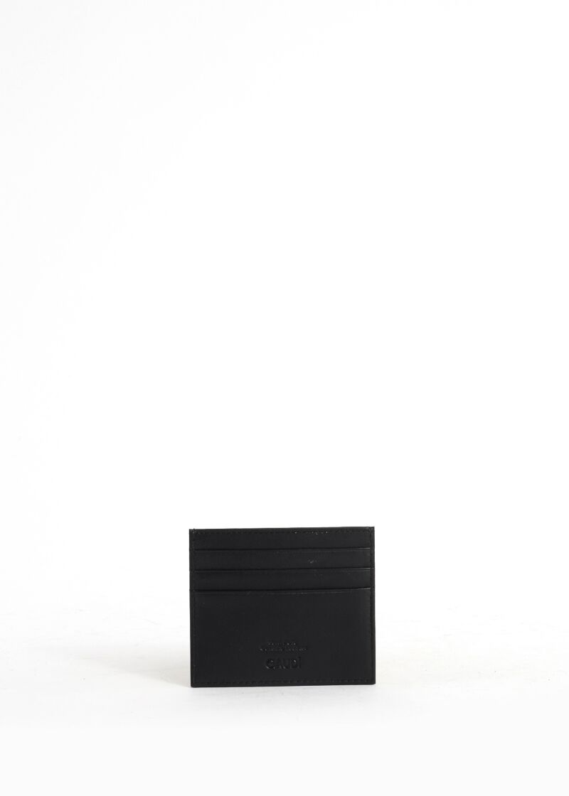 Black leather card holder