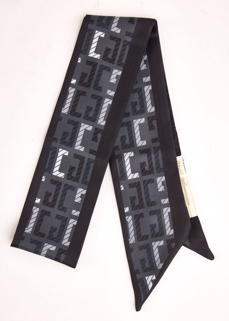 Women's black foulard with logo