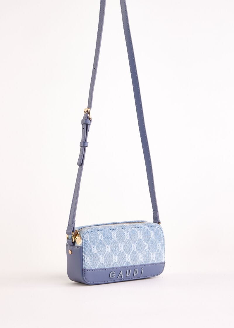 Denim crossbody bag with logo