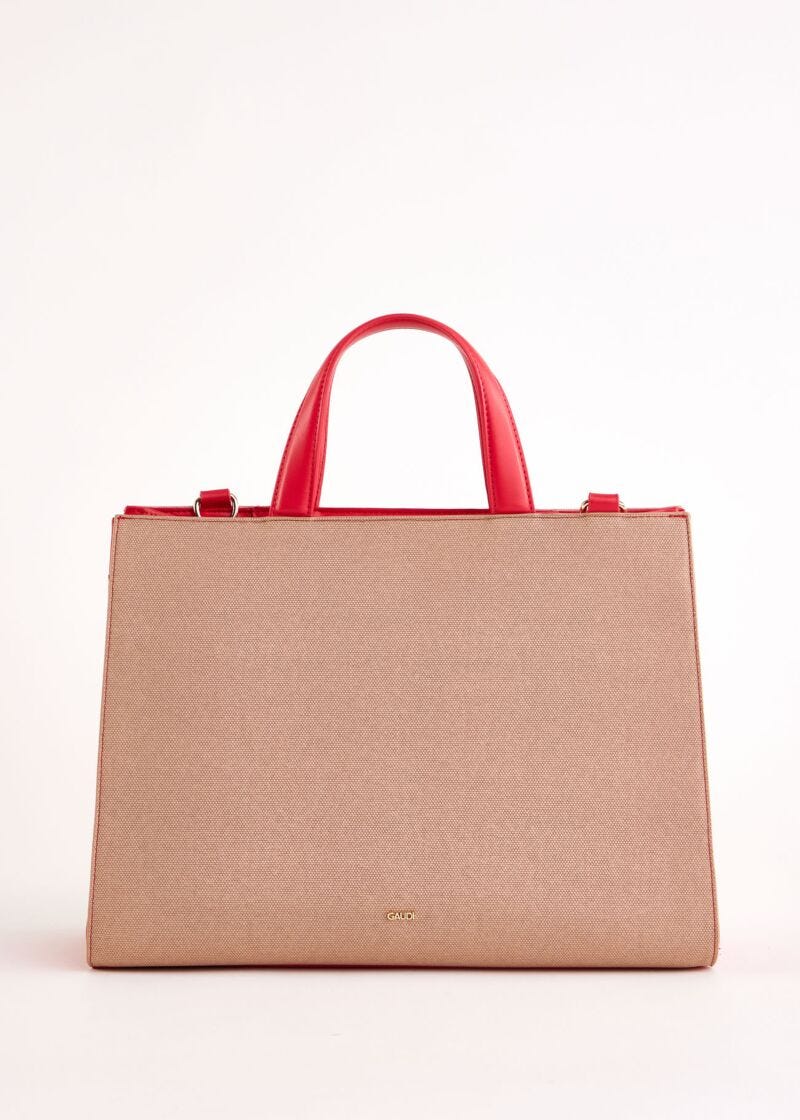Borsa top handle rossa con logo