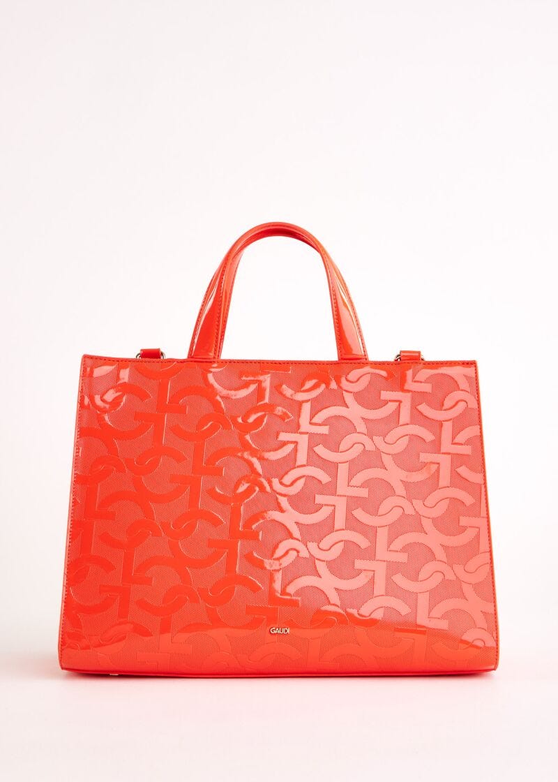 Sac à main orange avec logo