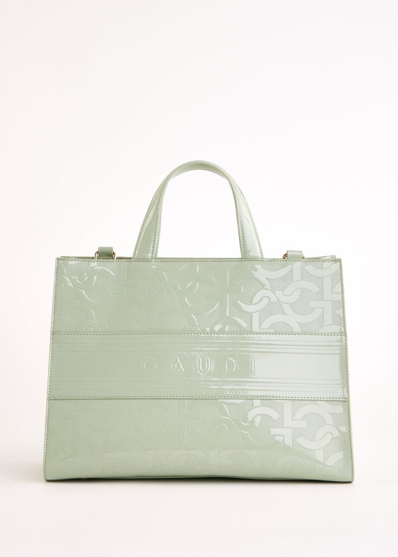 Sac à main vert avec logo