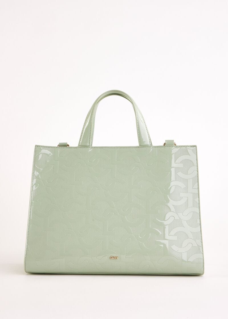 Sac à main vert avec logo