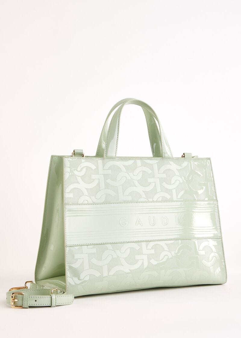 Sac à main vert avec logo