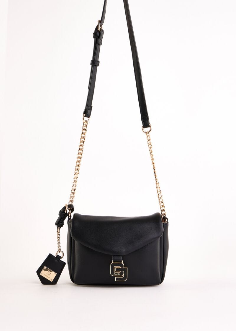 Sac à bandoulière noir en matière synthétique