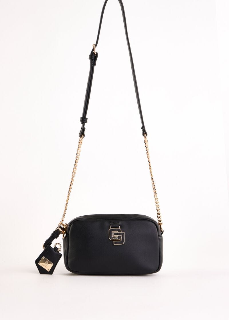 Sac à bandoulière noir en matière synthétique