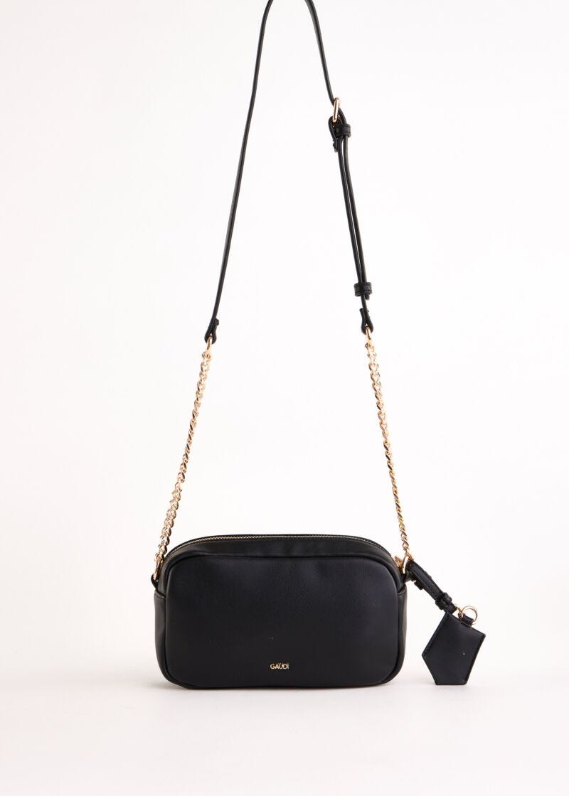 Sac à bandoulière noir en matière synthétique