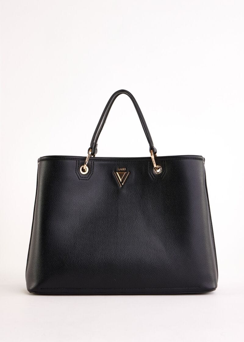 Sac à main noir en matière synthétique