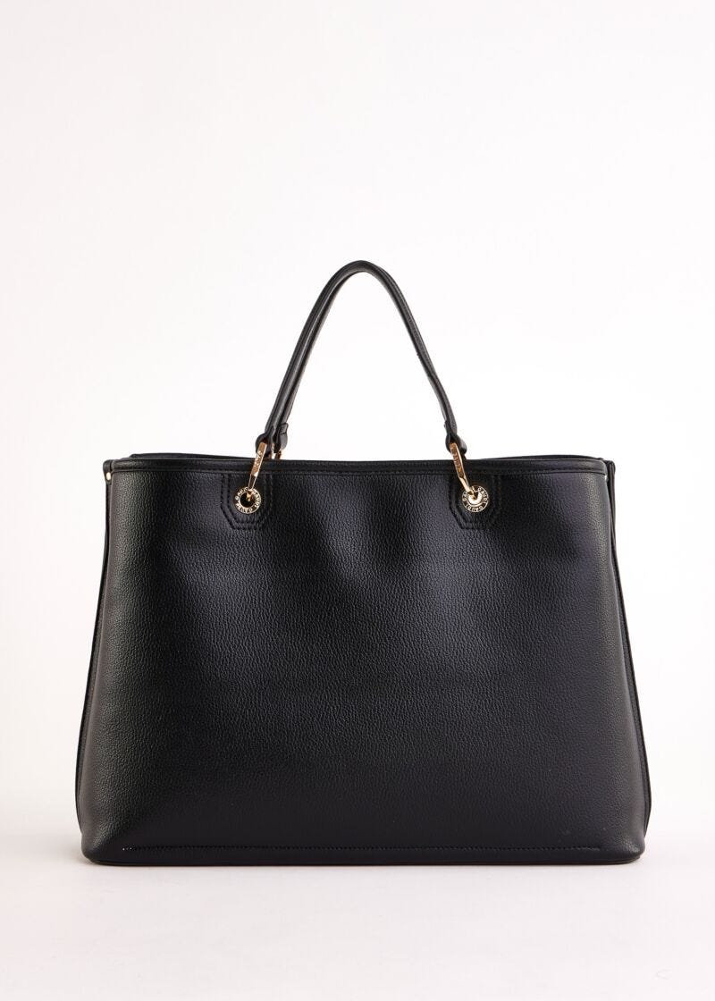 Sac à main noir en matière synthétique