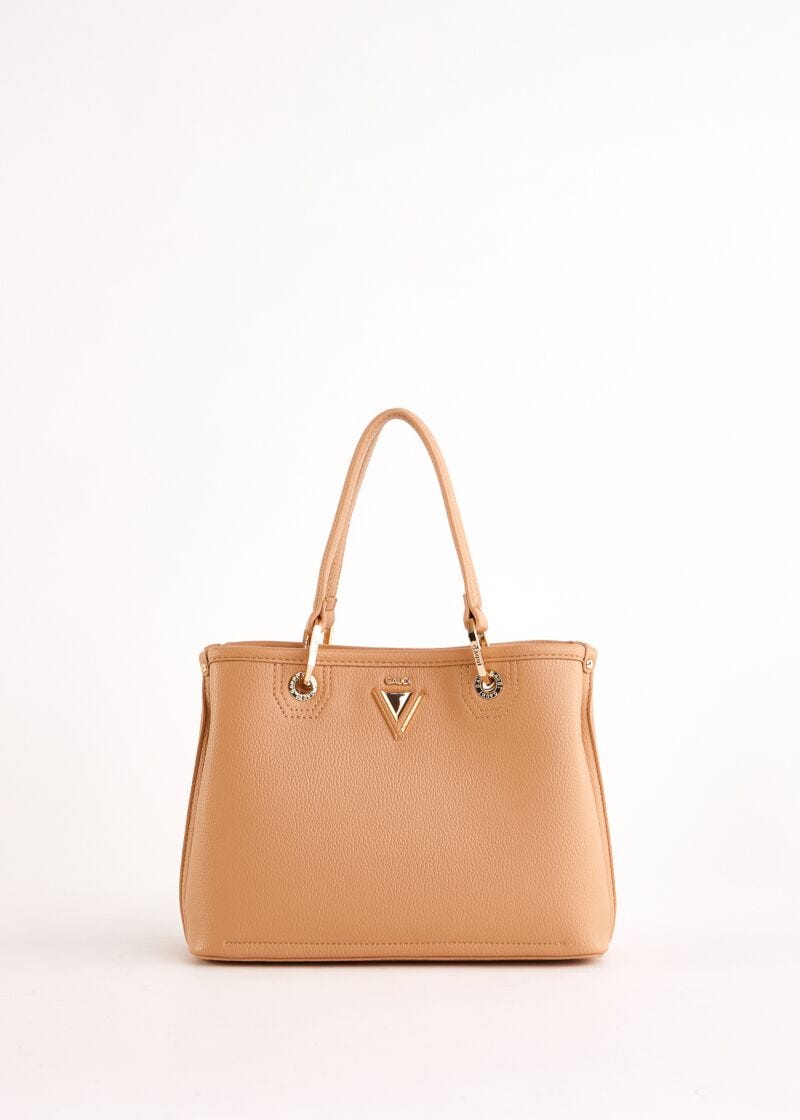 Borsa top handle beige in similpelle