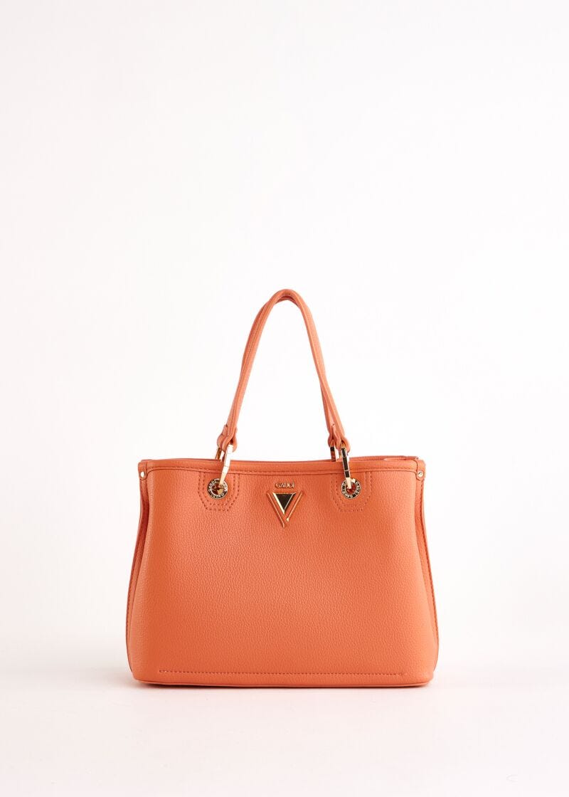 Orange top handle bag