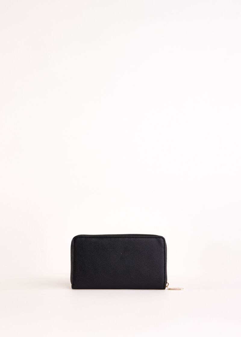 Black zip-around wallet