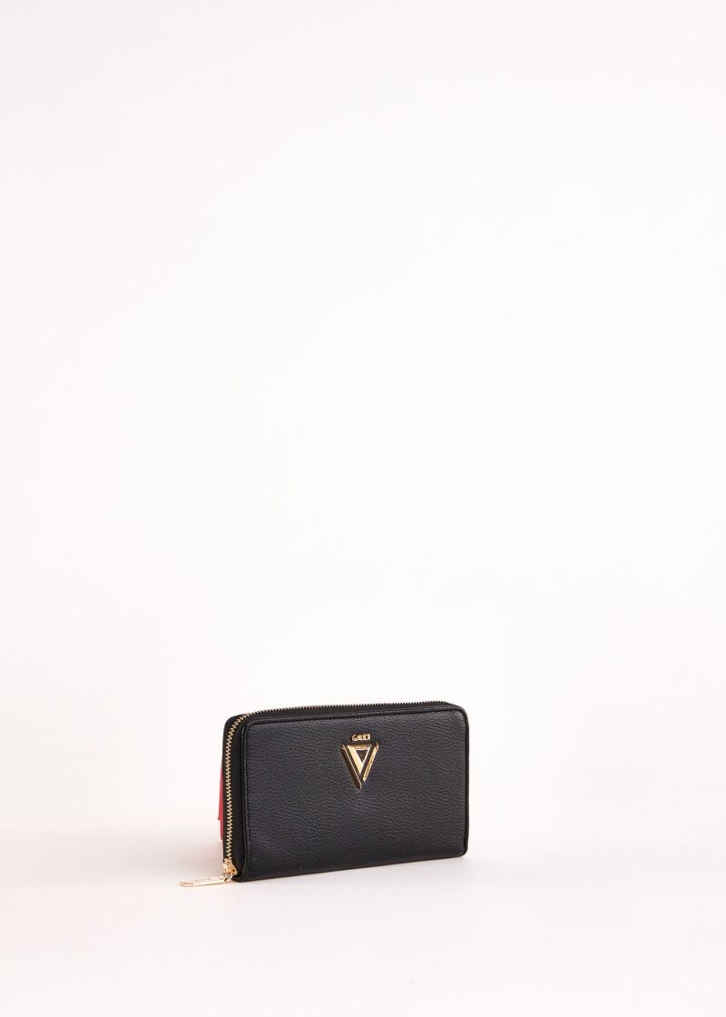 Black zip-around wallet