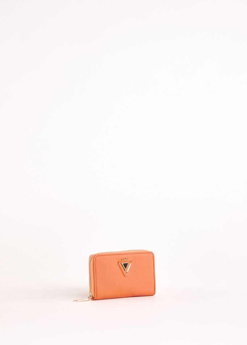 Portafoglio mini zip around arancione