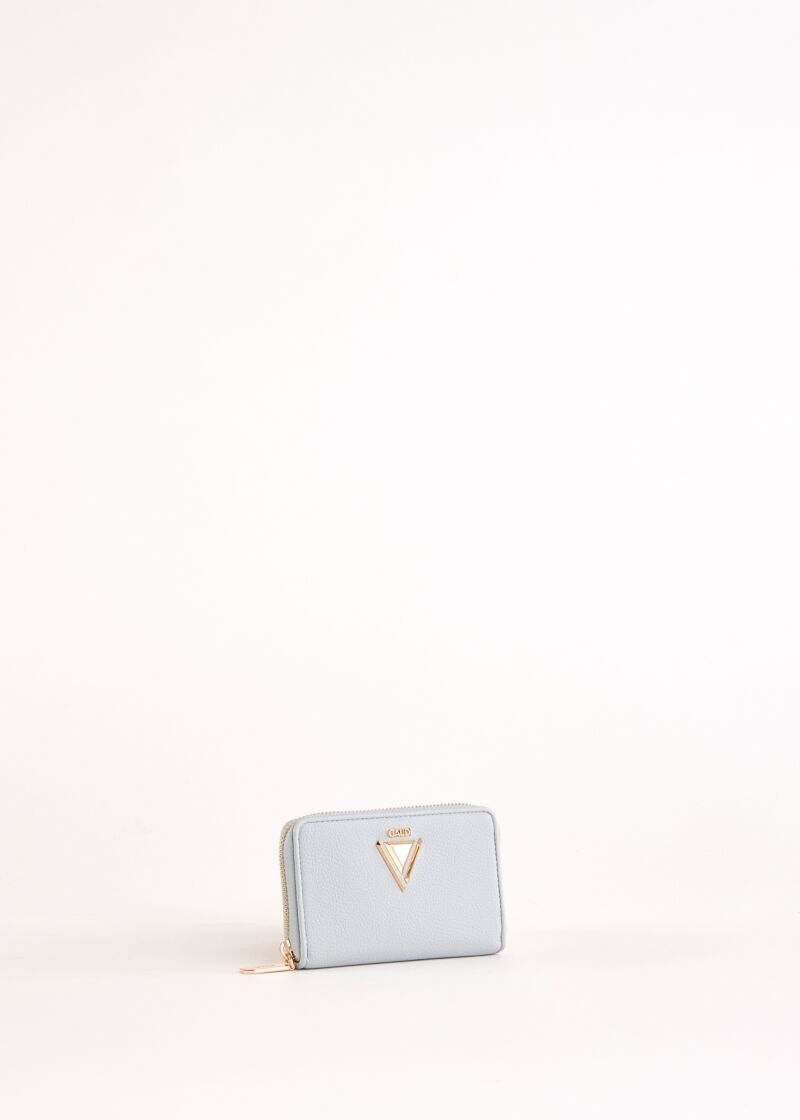 Portafoglio mini zip around azzurro