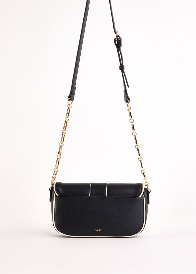 Borsa crossbody nera in similpelle