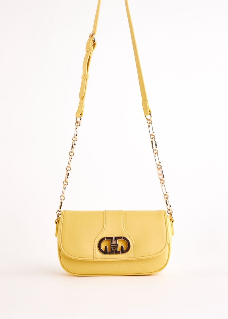 Yellow faux-leather crossbody bag