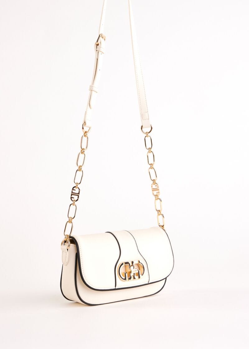 Borsa crossbody bianca in similpelle