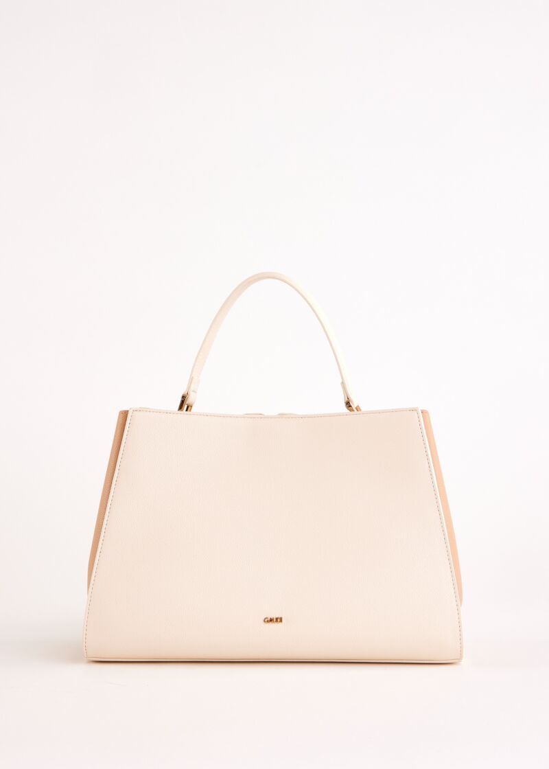Borsa top handle bianca in similpelle