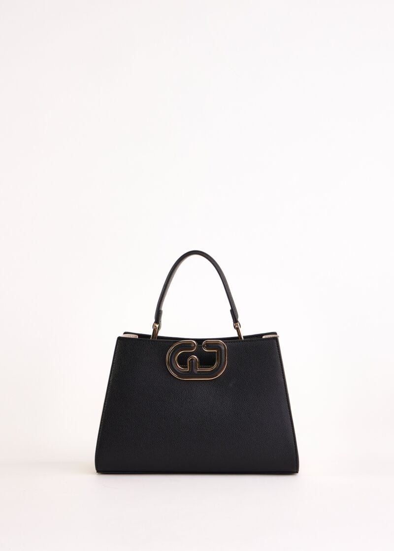 Sac à main noir en matière synthétique