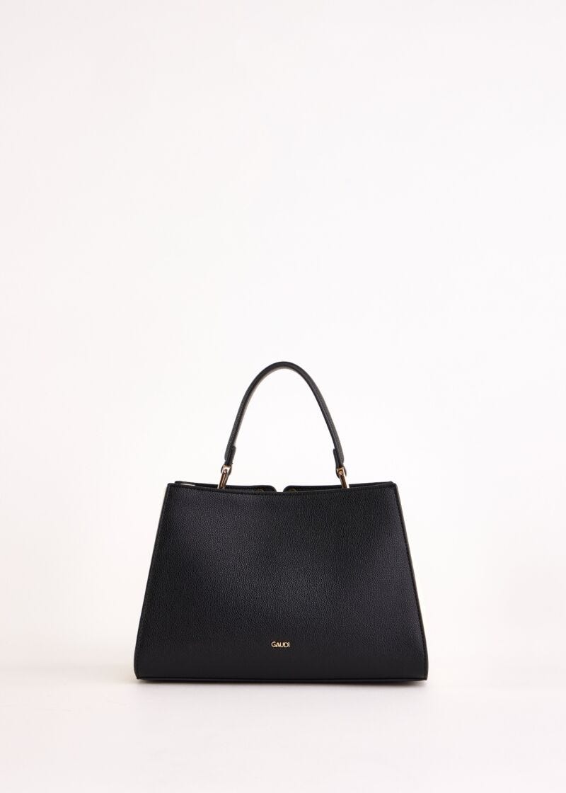 Sac à main noir en matière synthétique