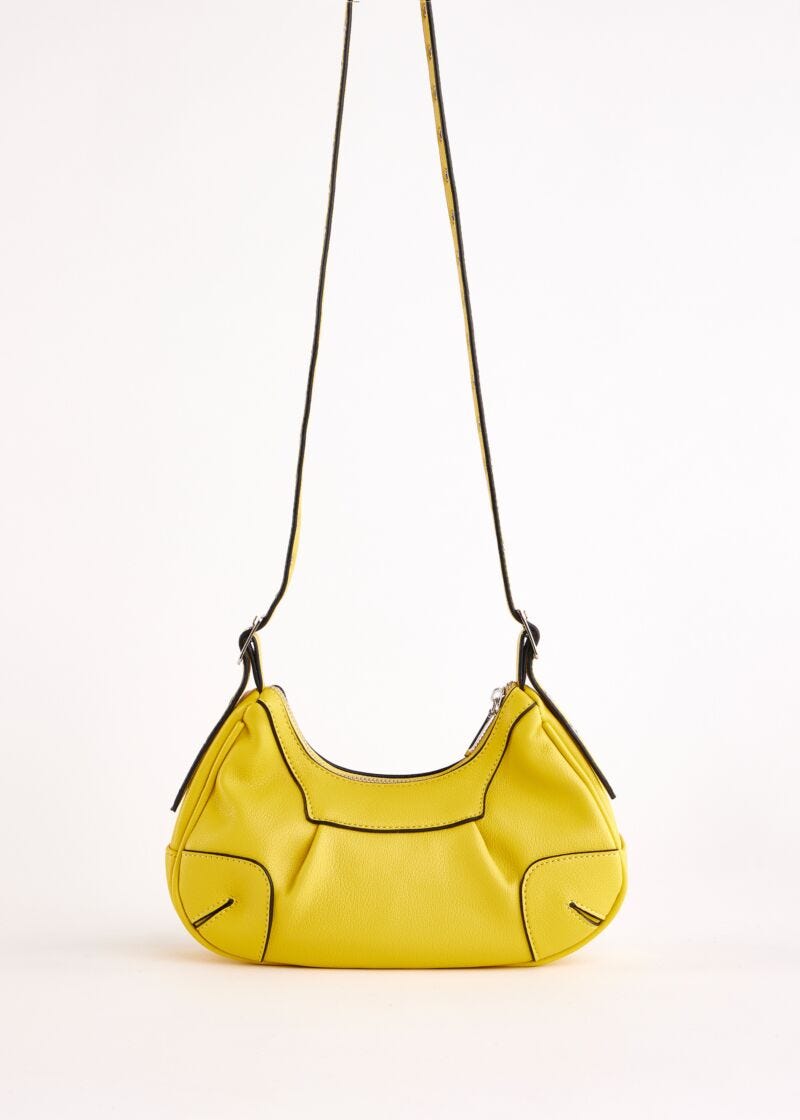 Yellow crossbody bag with studs