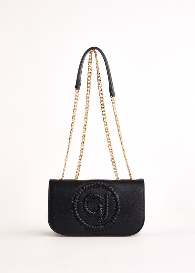 Sac à bandoulière noir en matière synthétique