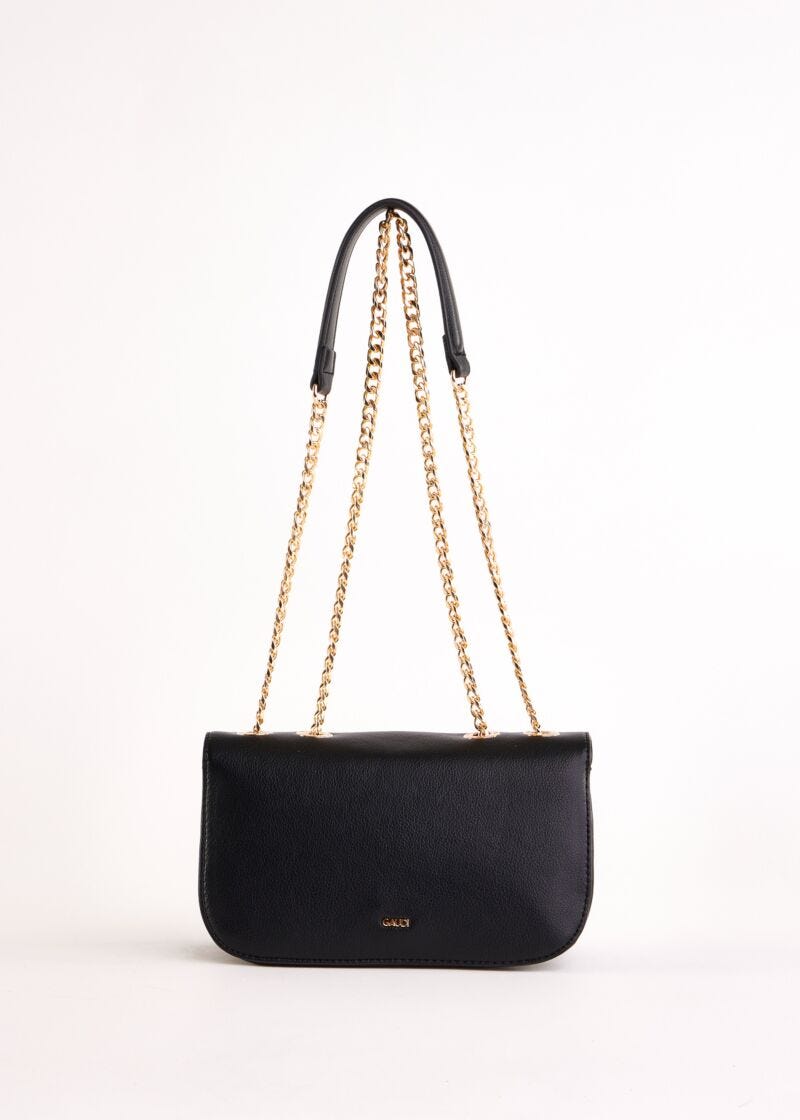 Sac à bandoulière noir en matière synthétique