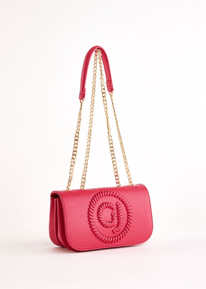 Red faux-leather crossbody bag