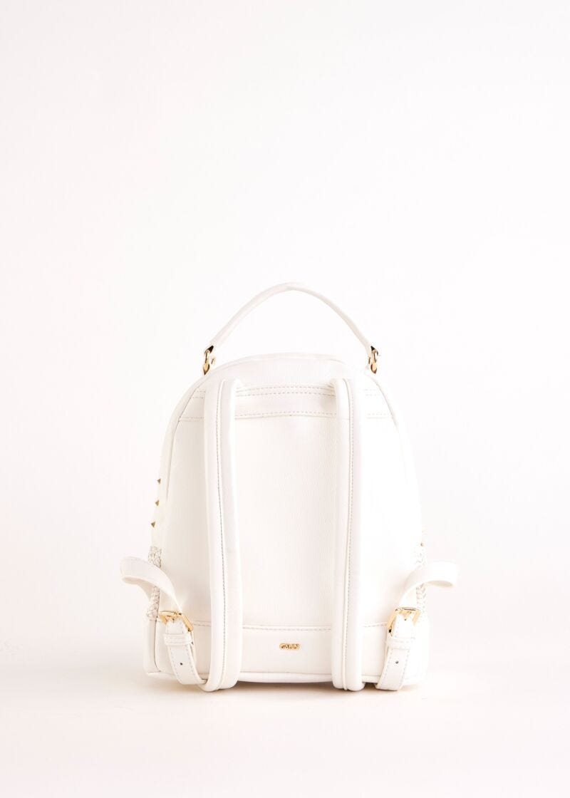 White woven backpack