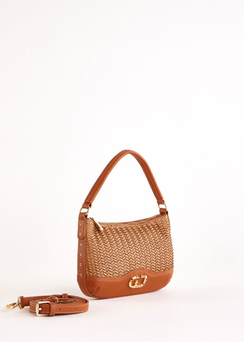 Borsa a spalla marrone con tracolla
