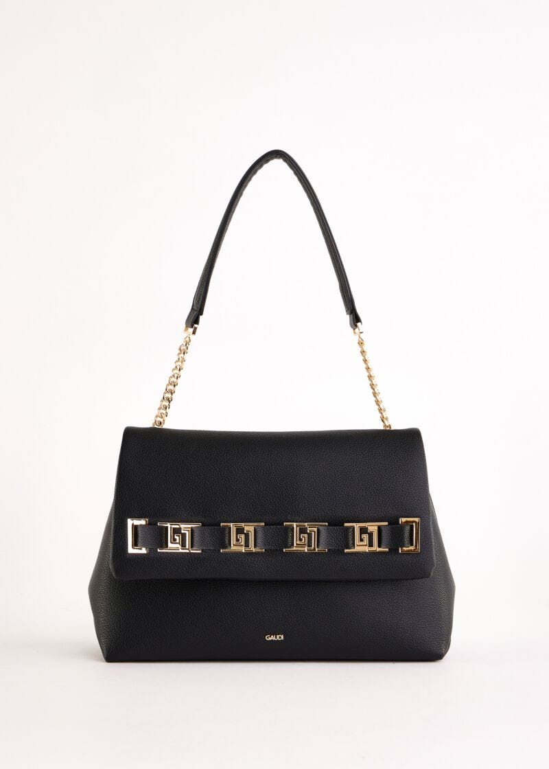 Sac porté épaule noir en matière synthétique