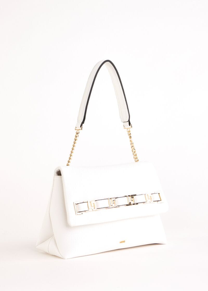 Sac porté épaule blanc en matière synthétique