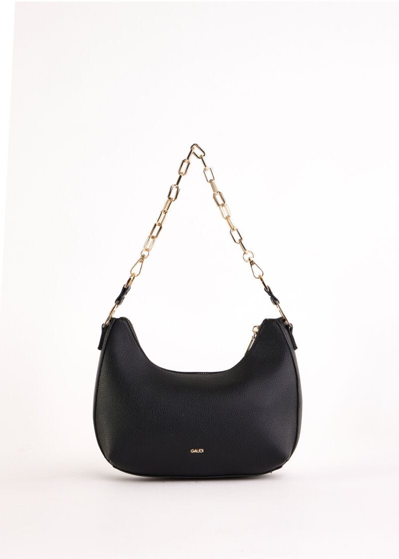 Borsa a spalla nera con tracolla
