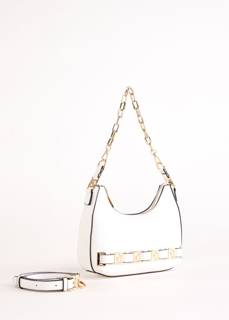 Borsa a spalla bianca con tracolla