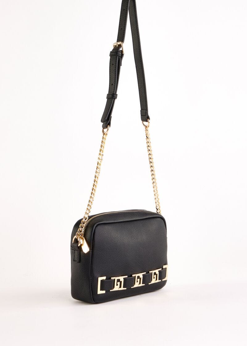 Sac à bandoulière noir en matière synthétique