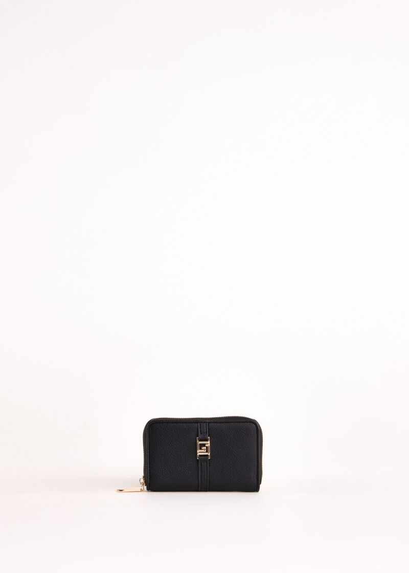 White zip-around wallet