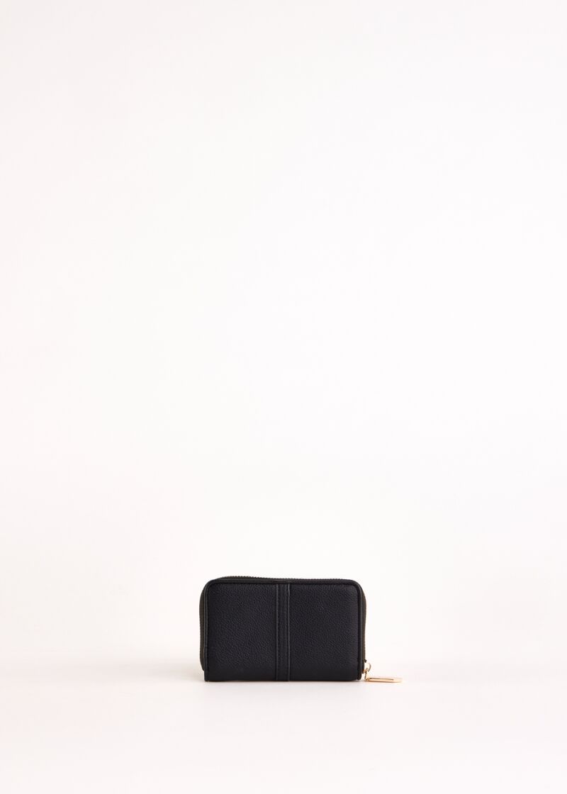 White zip-around wallet