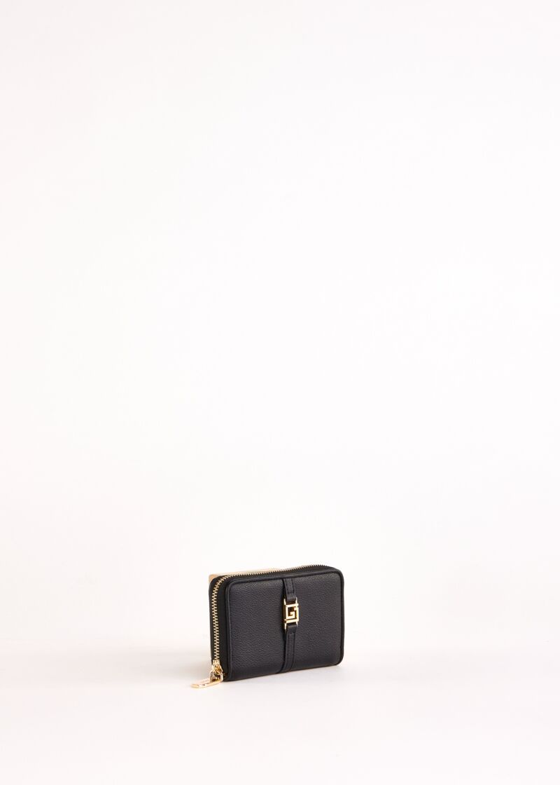 White zip-around wallet