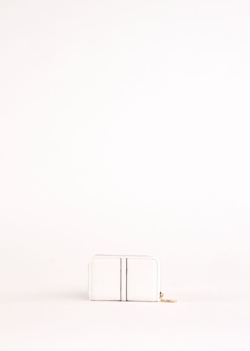 White zip-around wallet