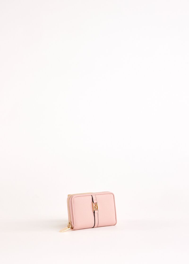 Pink zip-around wallet