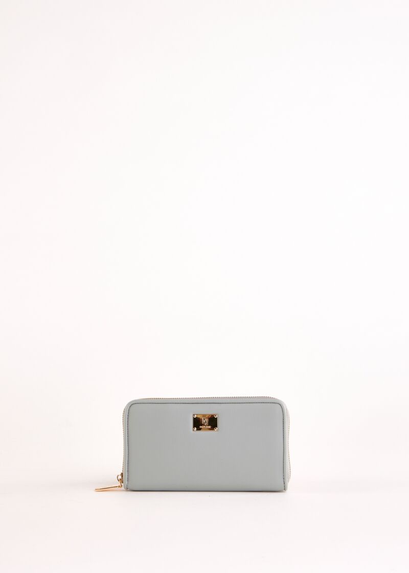 Light blue zip-around wallet